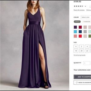 Vera Wang v-neck halter bridesmaid amethyst